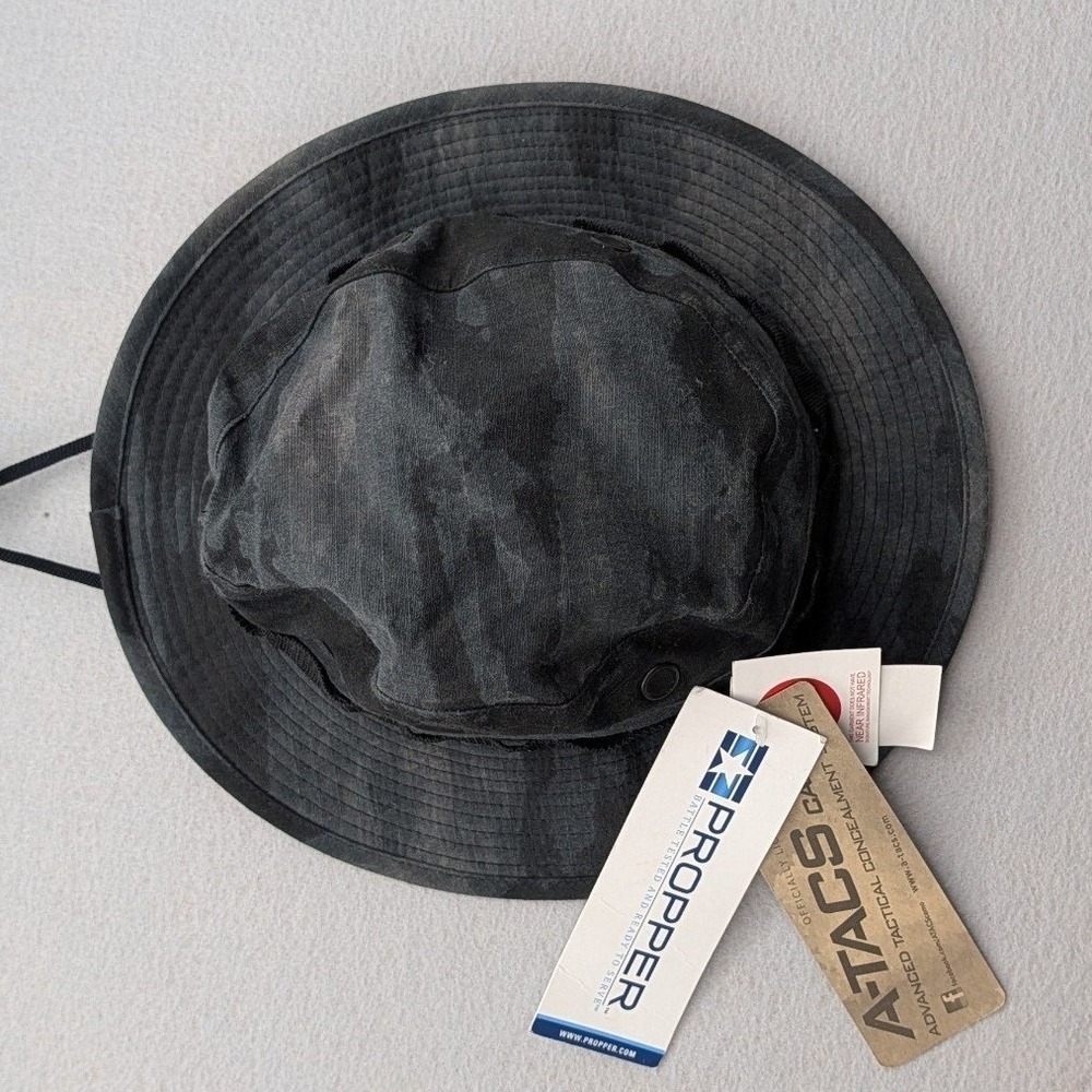 Propper Boonie Hat Mens 7 1/2 Grey Poly Cotton Utility A-TACS AU Camo F550238067